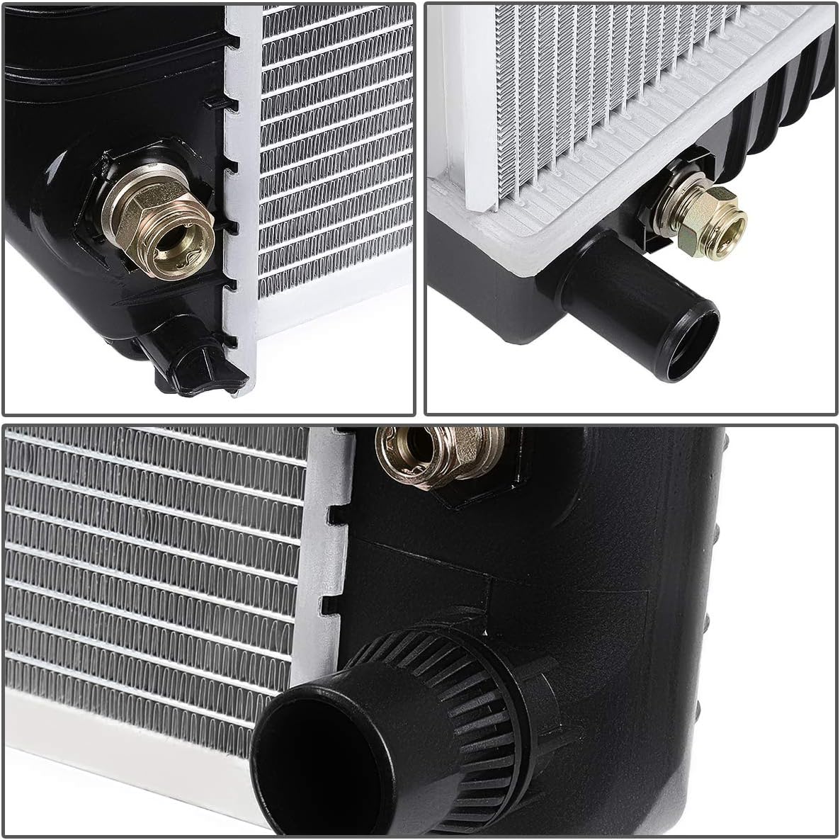 DNA Motoring OEM-RA-2791 OE Style Bolt-On Aluminum Core Radiator Compatible with 04-16 Express/Savana 2500 3500 4500 AT, 34" W X 17-5/16" H X 1" D, 1-5/16" Inlet, 1-1/2" Outlet-3