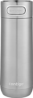 Contigo Luxe Vacuum-Insulated Stainless Steel Thermal Travel Mug, 16 Ounces, Stainless Steel