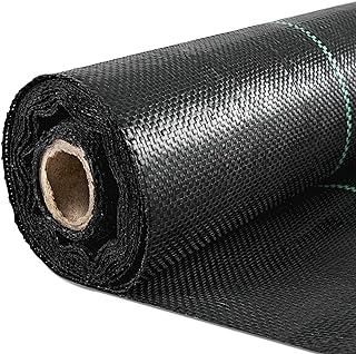 Happybuy 6.5FTx330FT Premium Weed Barrier Landscape Fabric Heavy Duty 3.2OZ, Woven Weed Control Gardening Mat, High Permeability Good for Flower Bed, Geotextile Fabric, Driveway Fabric, Ground Cover