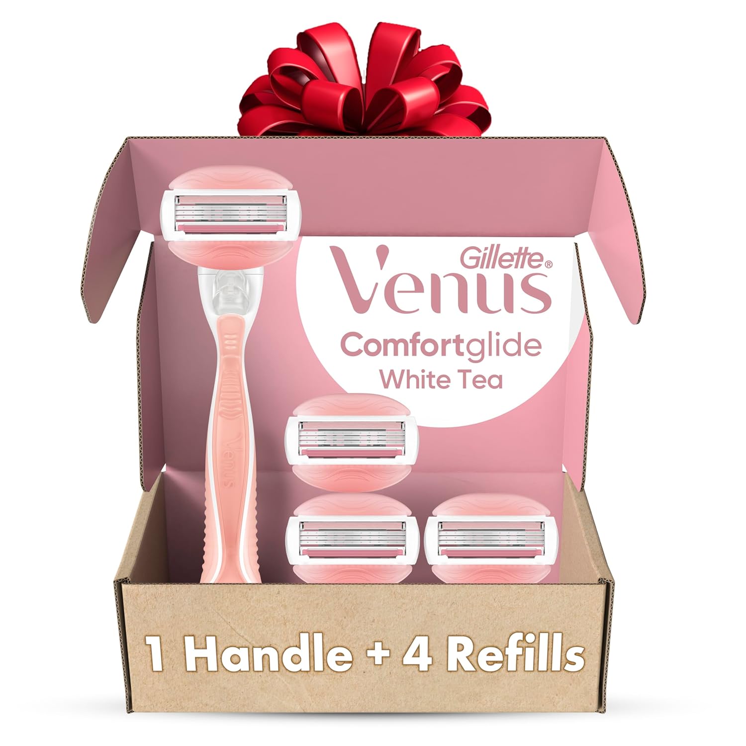 Gillette Venus ComfortGlide White Tea Women's Razor 1 Handle + 4 Blade Refills, Holiday Gifts for Women-0