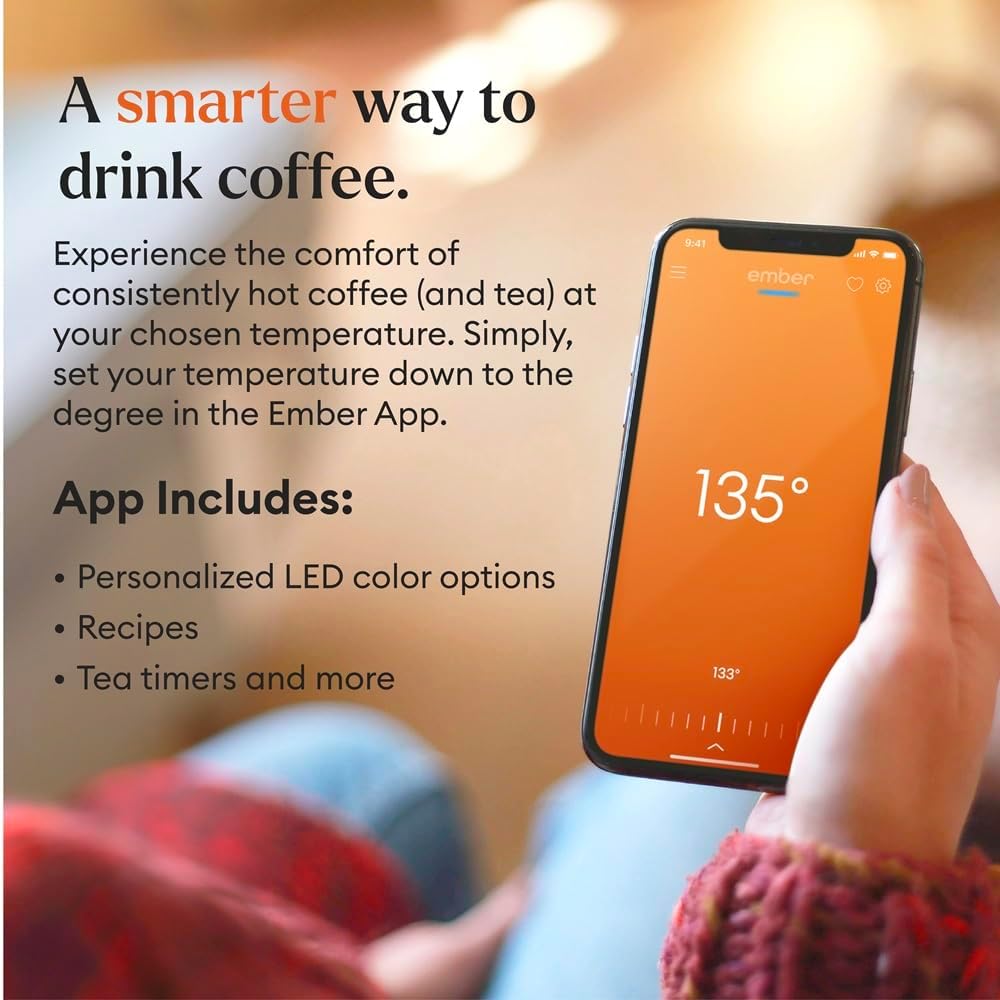 Ember Temperature Control Smart Mug 2, 10 Oz, App-Controlled Heated Coffee Mug with 80 Min Battery Life and Improved Design, Black-1