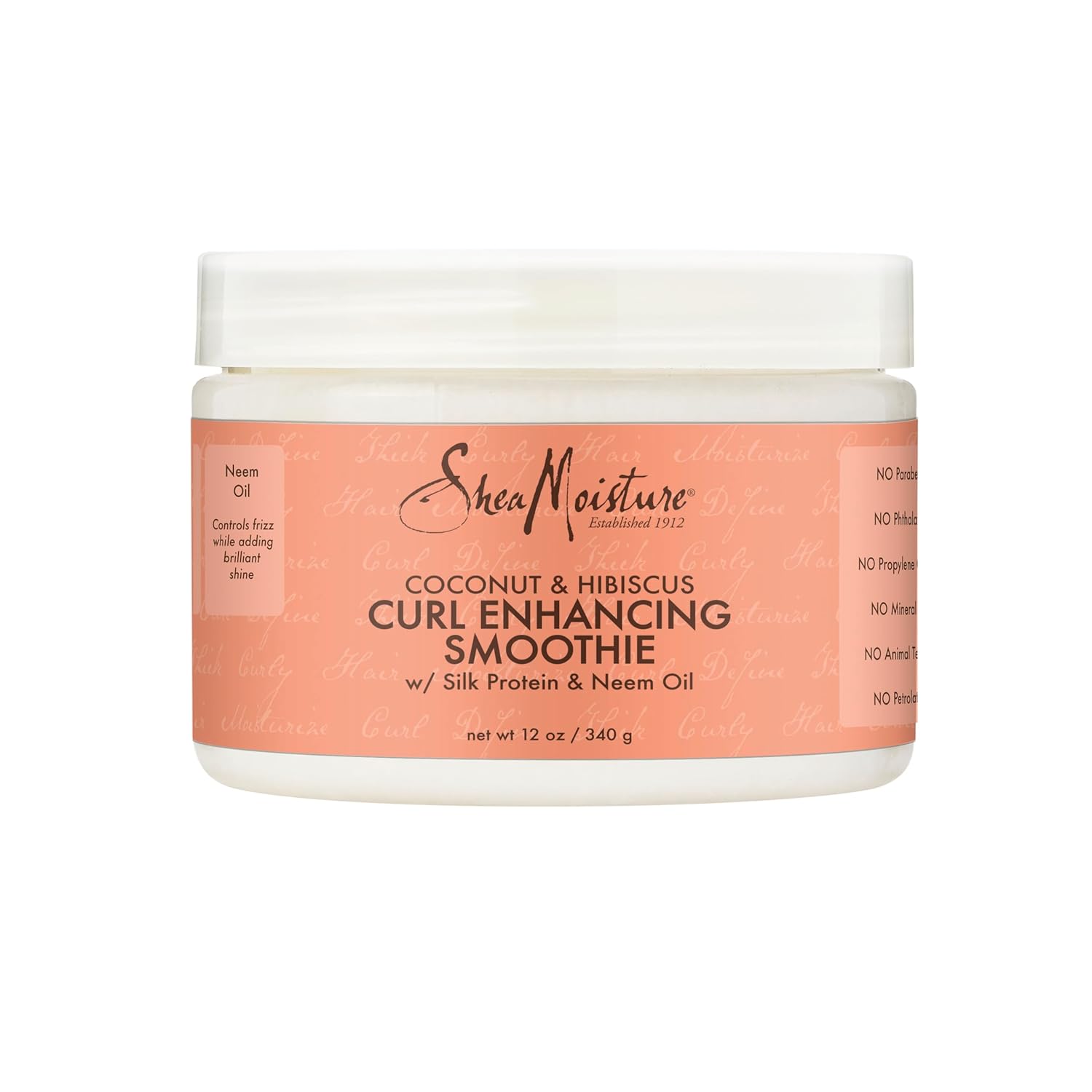 SheaMoisture Smoothie Curl Enhancing Cream Coconut and Hibiscus for Thick, Curly Hair Sulfate Free and Paraben Free 12 oz-0