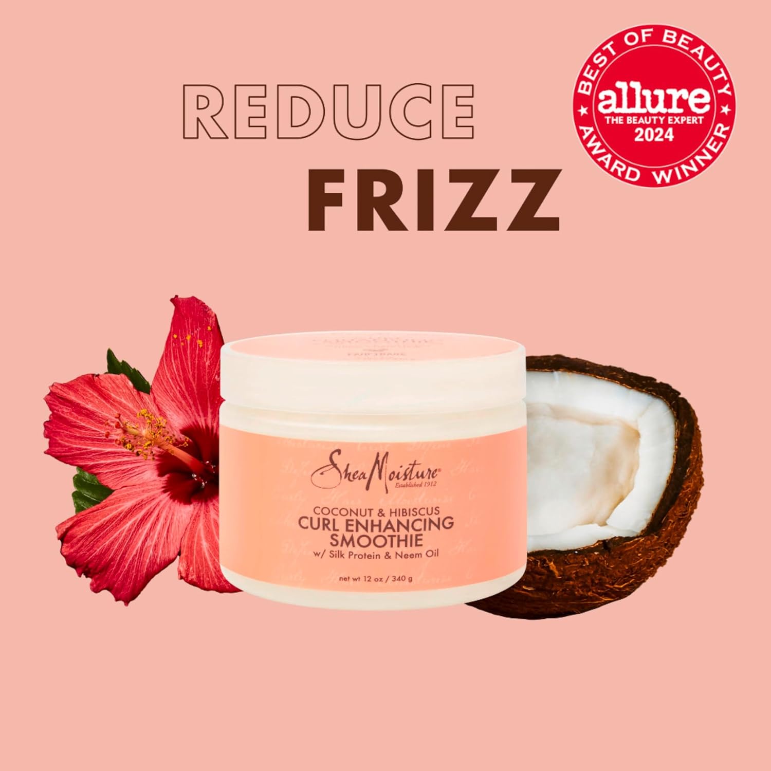 SheaMoisture Smoothie Curl Enhancing Cream Coconut and Hibiscus for Thick, Curly Hair Sulfate Free and Paraben Free 12 oz-3