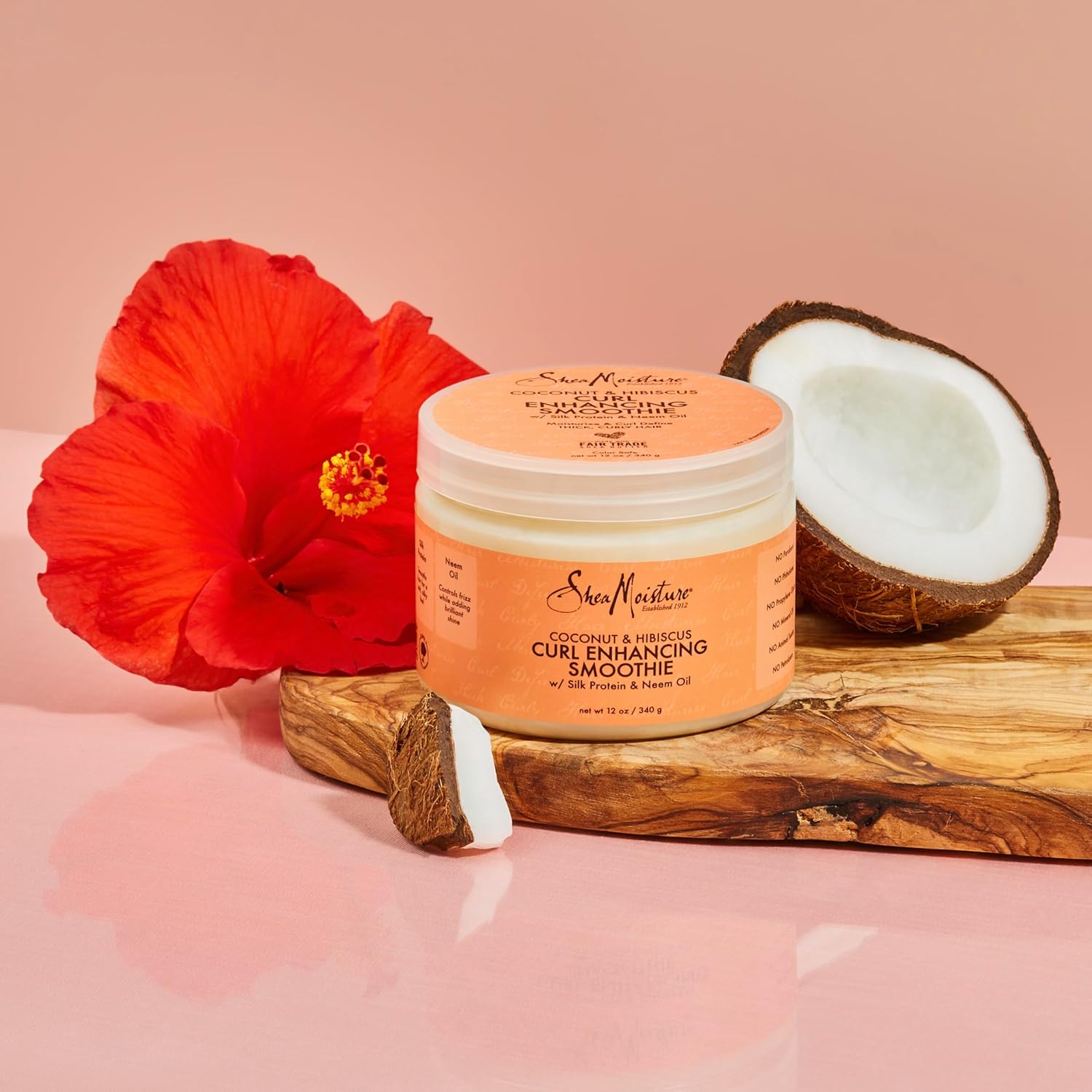 SheaMoisture Smoothie Curl Enhancing Cream Coconut and Hibiscus for Thick, Curly Hair Sulfate Free and Paraben Free 12 oz-5