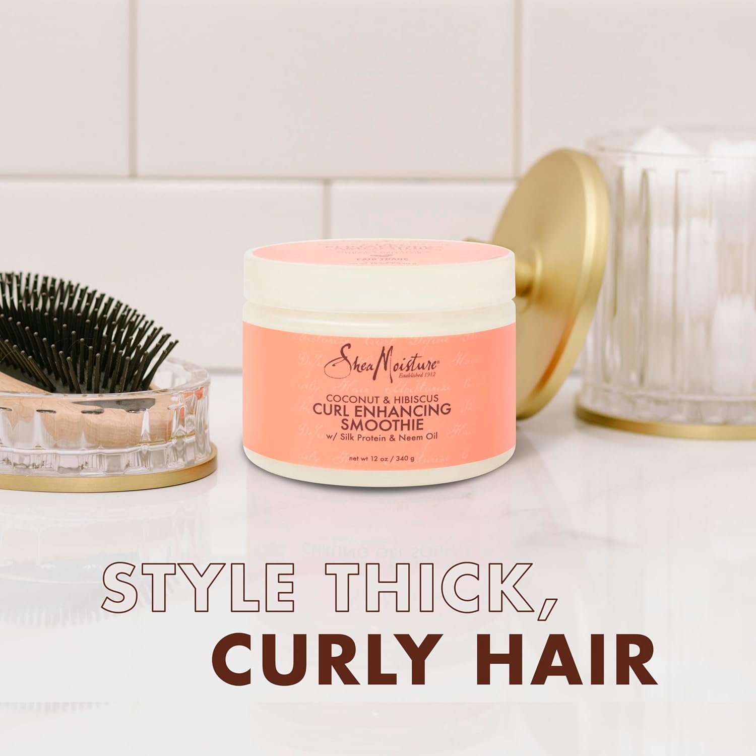 SheaMoisture Smoothie Curl Enhancing Cream Coconut and Hibiscus for Thick, Curly Hair Sulfate Free and Paraben Free 12 oz-8