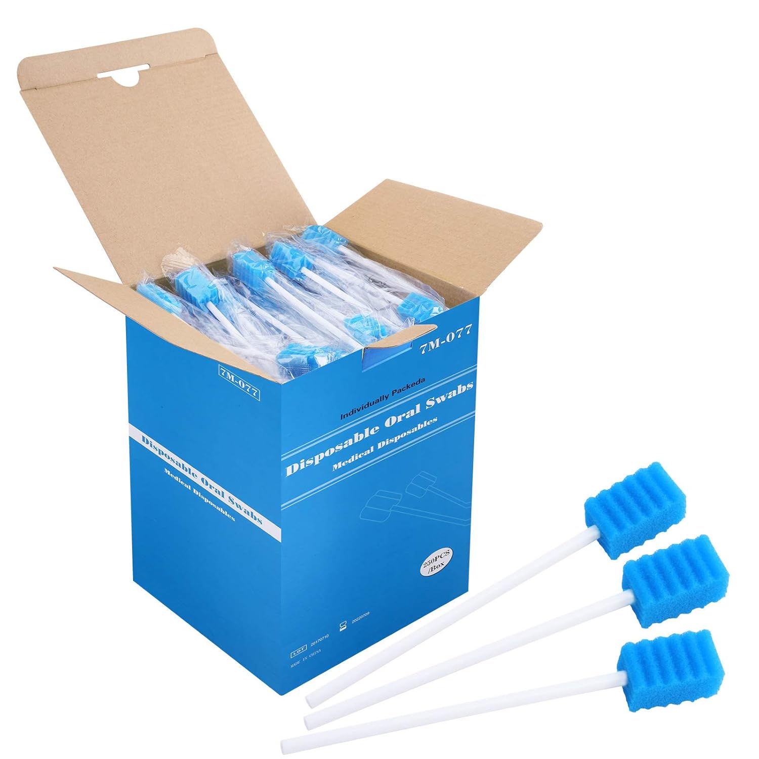 250 Count, ZIZNBA Mouth Swabs Sponge, Disposable Oral Swabs Sterile Unflavored Swabsticks-0