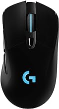 Logitech G703 Lightspeed Wireless Gaming Mouse W/Hero 25K Sensor, PowerPlay Compatible, Lightsync RGB, Lightweight 95G+10G Optional, 100-25, 600 DPI, Rubber Side Grips - Black