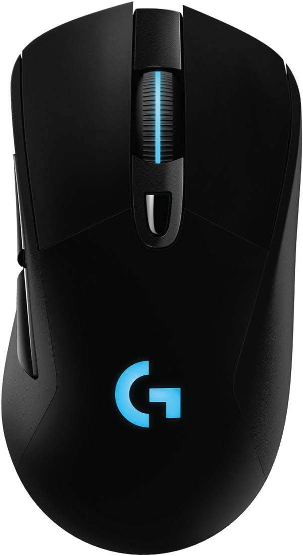 Logitech G703 Lightspeed Wireless Gaming Mouse W/Hero 25K Sensor, PowerPlay Compatible, Lightsync RGB, Lightweight 95G+10G Optional, 100-25, 600 DPI, Rubber Side Grips - Black-0