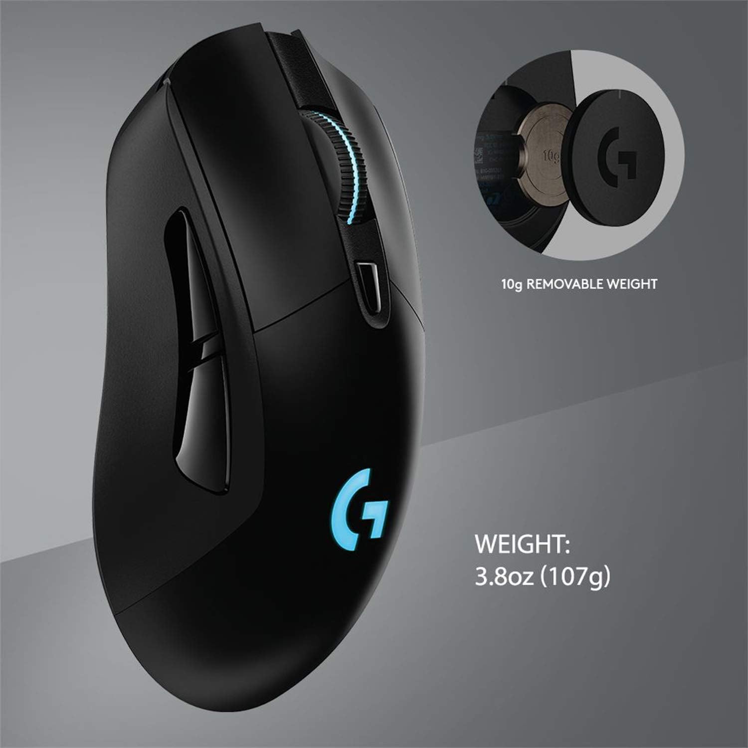 Logitech G703 Lightspeed Wireless Gaming Mouse W/Hero 25K Sensor, PowerPlay Compatible, Lightsync RGB, Lightweight 95G+10G Optional, 100-25, 600 DPI, Rubber Side Grips - Black-3