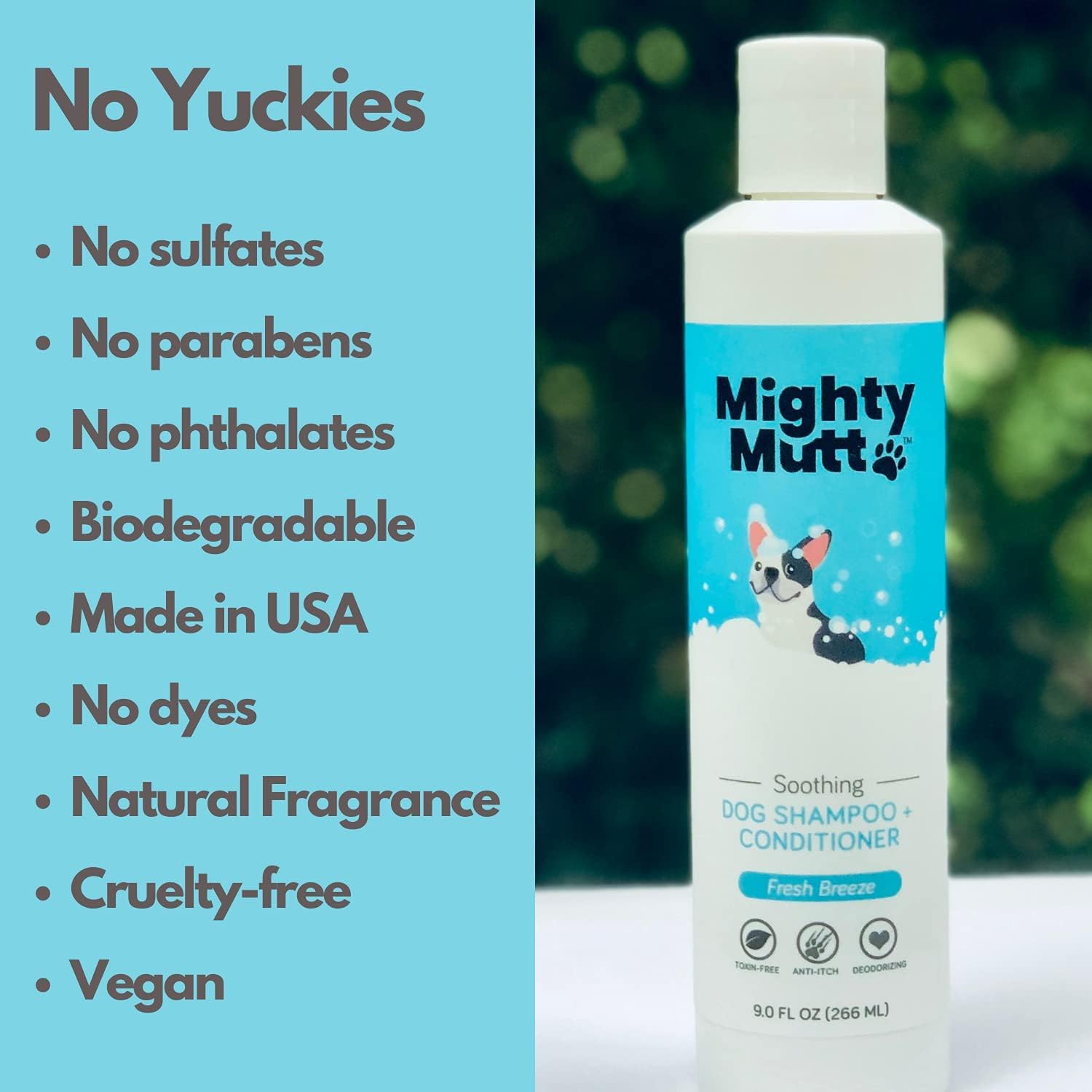 Mighty Mutt Soothing Dog Shampoo and Conditioner – Pet Friendly | Deodorizes Smelly Dogs | Detangles | Natural, Hypoallergenic & Anti-Itch Dog Shampoo Sensitive Skin – Fresh Breeze | 9 fl oz-5