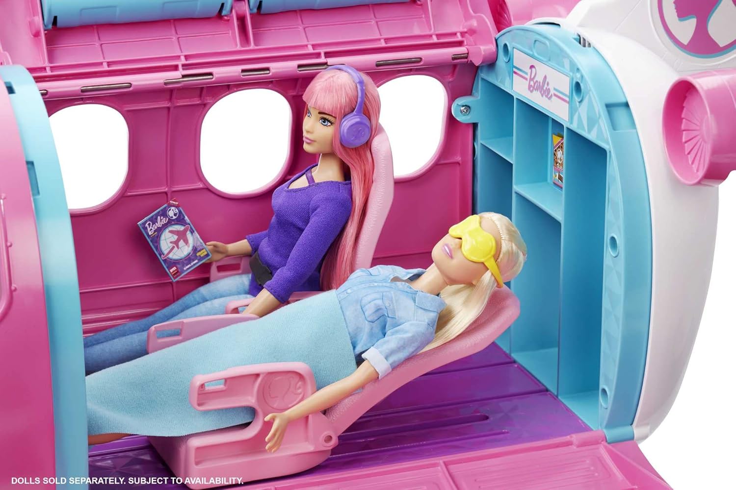 Barbie Toy Airplane Playset, Dreamplane with 15+ Doll-Sized Accessories Including Puppy, Snack Cart, Reclining Seats & More (Amazon Exclusive)-4