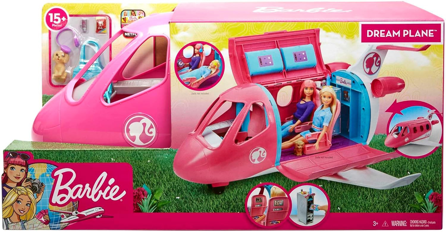 Barbie Toy Airplane Playset, Dreamplane with 15+ Doll-Sized Accessories Including Puppy, Snack Cart, Reclining Seats & More (Amazon Exclusive)-5