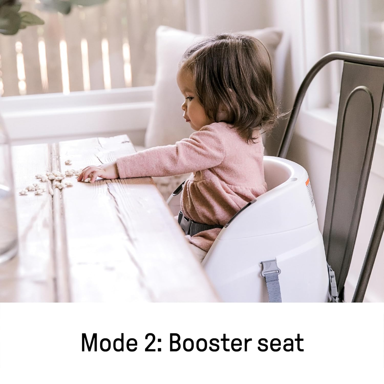 Ingenuity Baby Base 2-in-1 Booster Feeding and Floor Seat with Self-Storing Tray - Slate-20