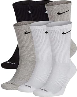 Nike Men`s Everyday Plus Cushioned Training Crew Socks 3 Pack