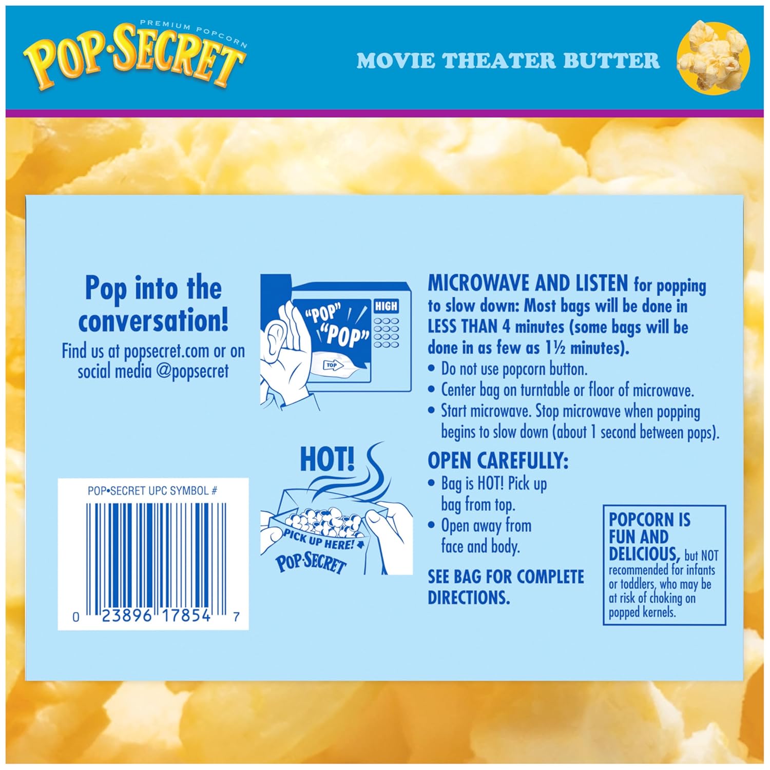 Pop Secret Microwave Popcorn, Movie Theater Butter, Flavor, 3 Oz Sharing Bags, 12 Ct-6