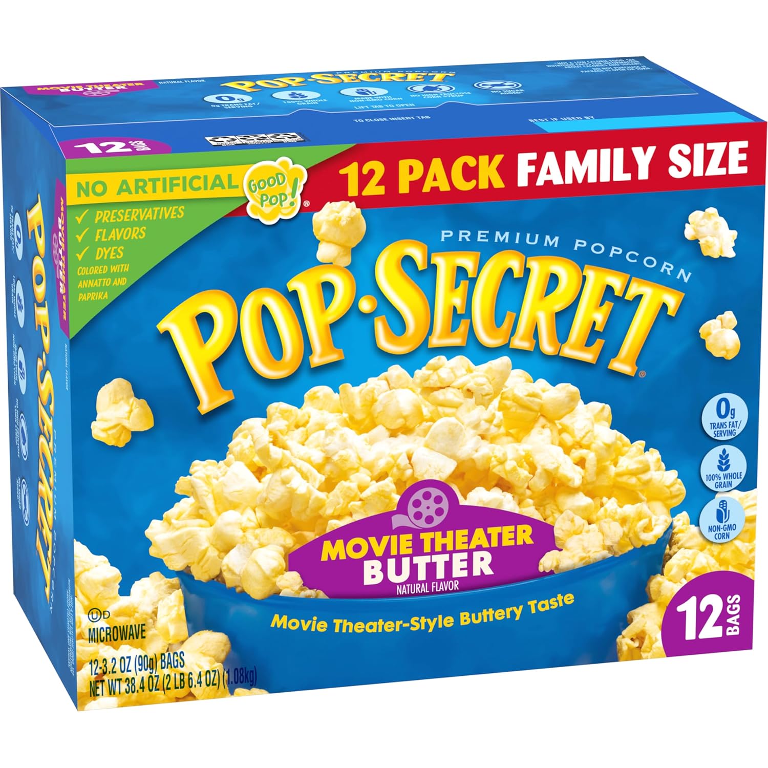 Pop Secret Microwave Popcorn, Movie Theater Butter, Flavor, 3 Oz Sharing Bags, 12 Ct-7