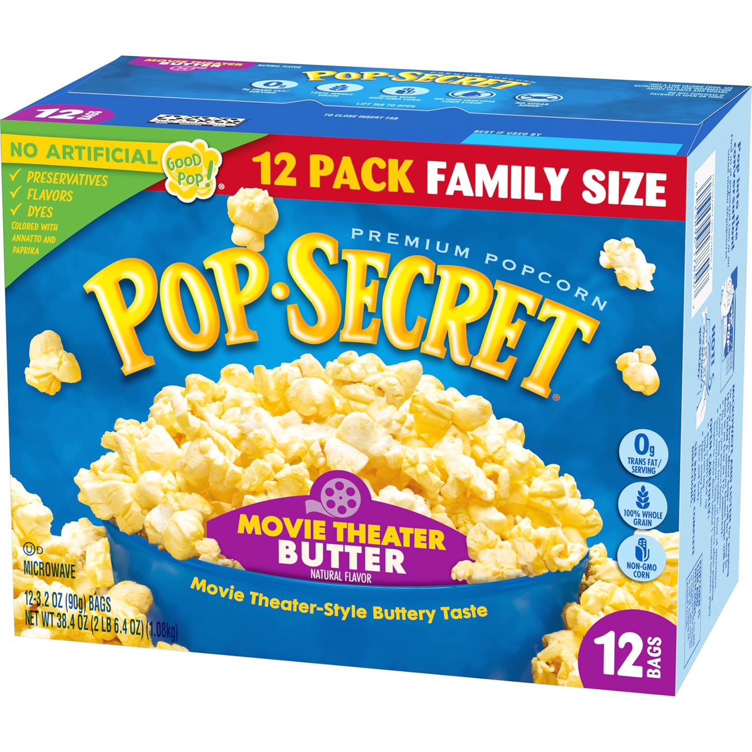 Pop Secret Microwave Popcorn, Movie Theater Butter, Flavor, 3 Oz Sharing Bags, 12 Ct-8