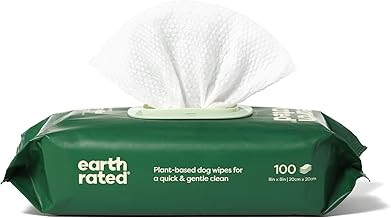 Earth Rated Textured Pet Wipes for Dogs & Cats, Cleaning and Odor-Controlling Grooming Wipes for Paws, Body, and Butt, Unscented, 100 Count