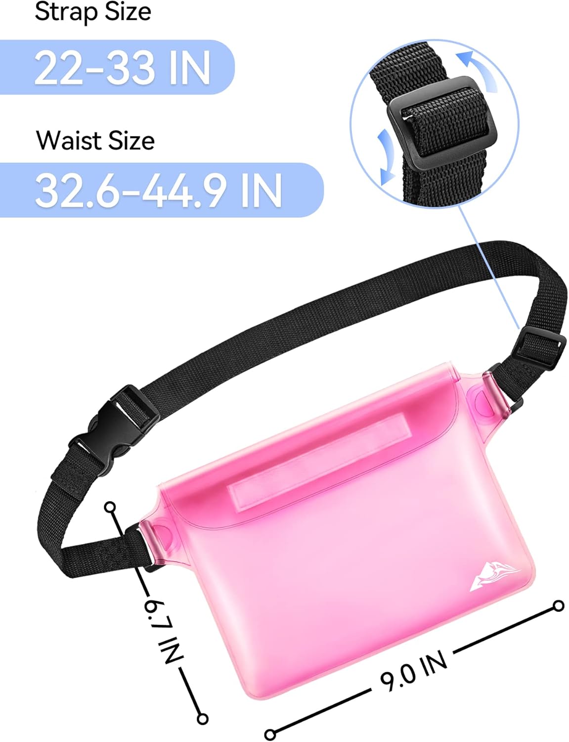 HEETA 2 Pack Waterproof Pouch, Screen Touch Sensitive Waterproof Dry Bag with Adjustable Waist Strap | Keep Your Phone and Valuables Dry | for Swimming Kayaking Boating Fishing Beach Diving Surfing-3