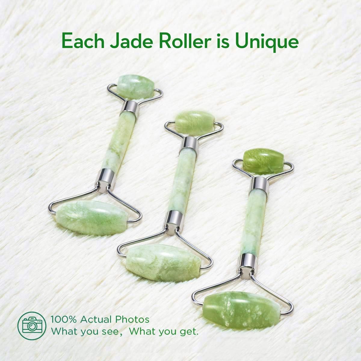 kimkoo Jade Roller and Gua Sha for Face-3 in 1 Kit with Facial Massager Tool,100% Real Natural Jade Stone Anti Aging,Face Beauty Set for Eye Anti-Wrinkle-3