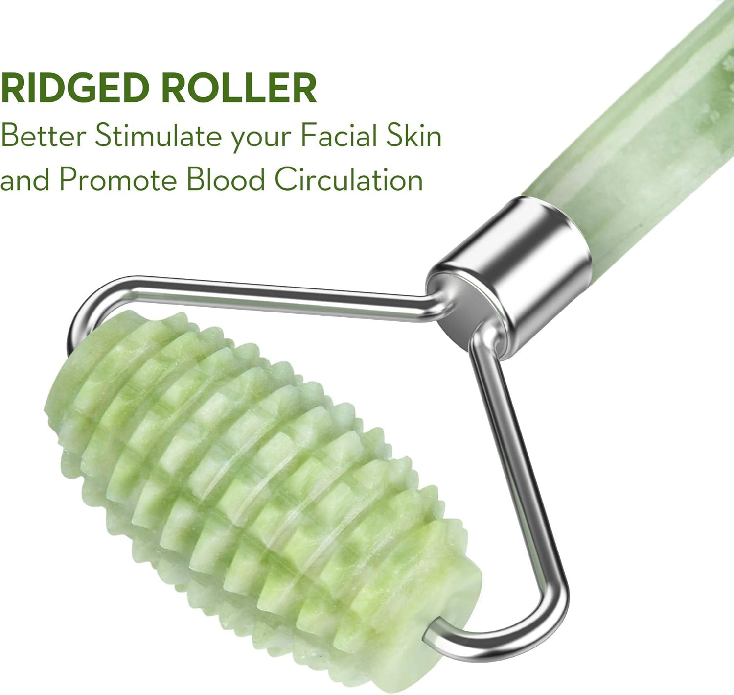 kimkoo Jade Roller and Gua Sha for Face-3 in 1 Kit with Facial Massager Tool,100% Real Natural Jade Stone Anti Aging,Face Beauty Set for Eye Anti-Wrinkle-4