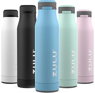 ZULU Ace Vacuum Insulated Stainless Steel Water Bottle with Chug Spout, Leak-Proof Locking Lid and Removable Base for School, Backpack, Sports, Gym, Travel