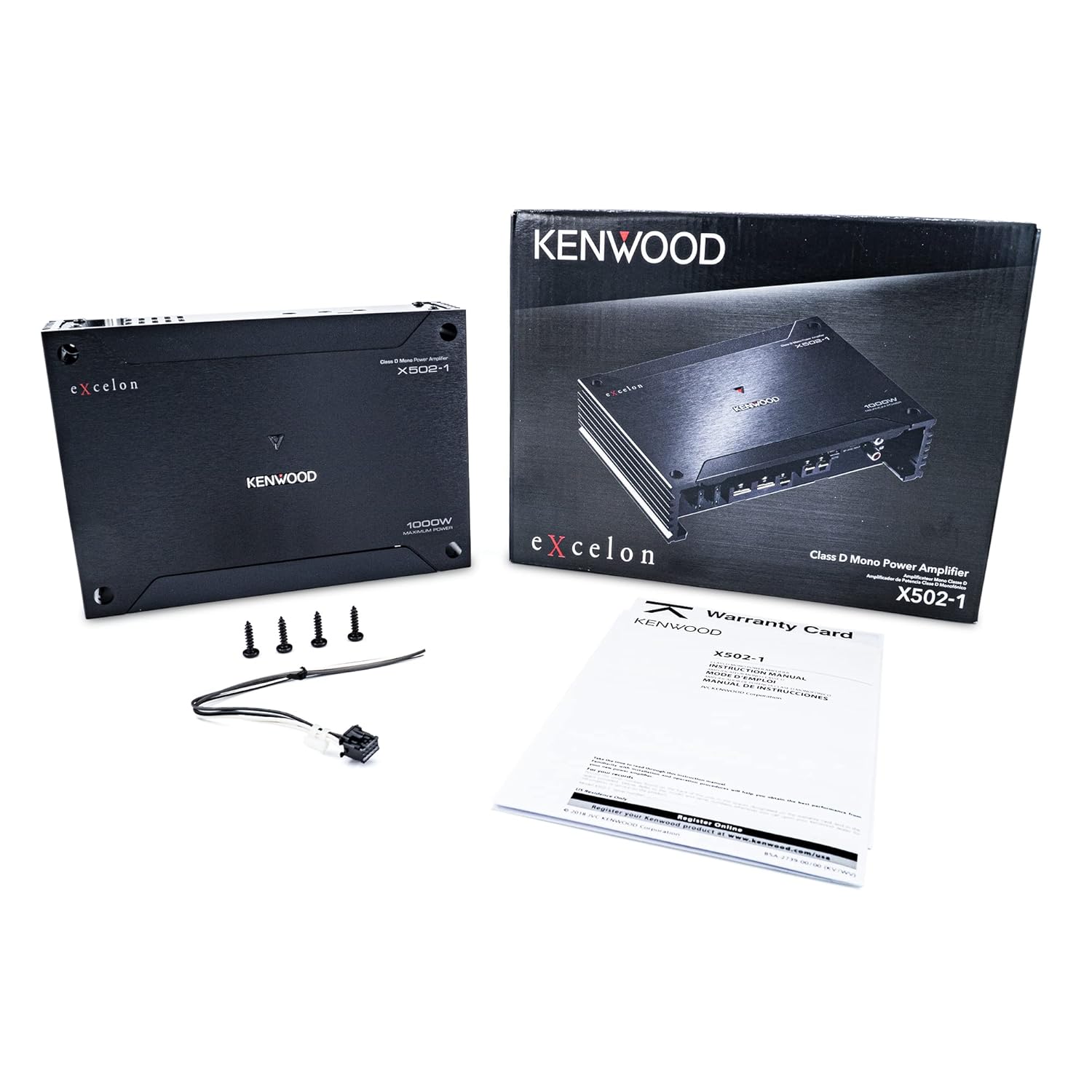 Kenwood X502-1 eXcelon 500-Watt @ 2 Ohms Class D Subwoofer Amplifier-2