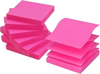 Early Buy Pop Up Sticky Notes 3x3 Refills Self-Stick Notes 6 Pads, Solid Color, 100 Sheets/Pad (Rose Red)