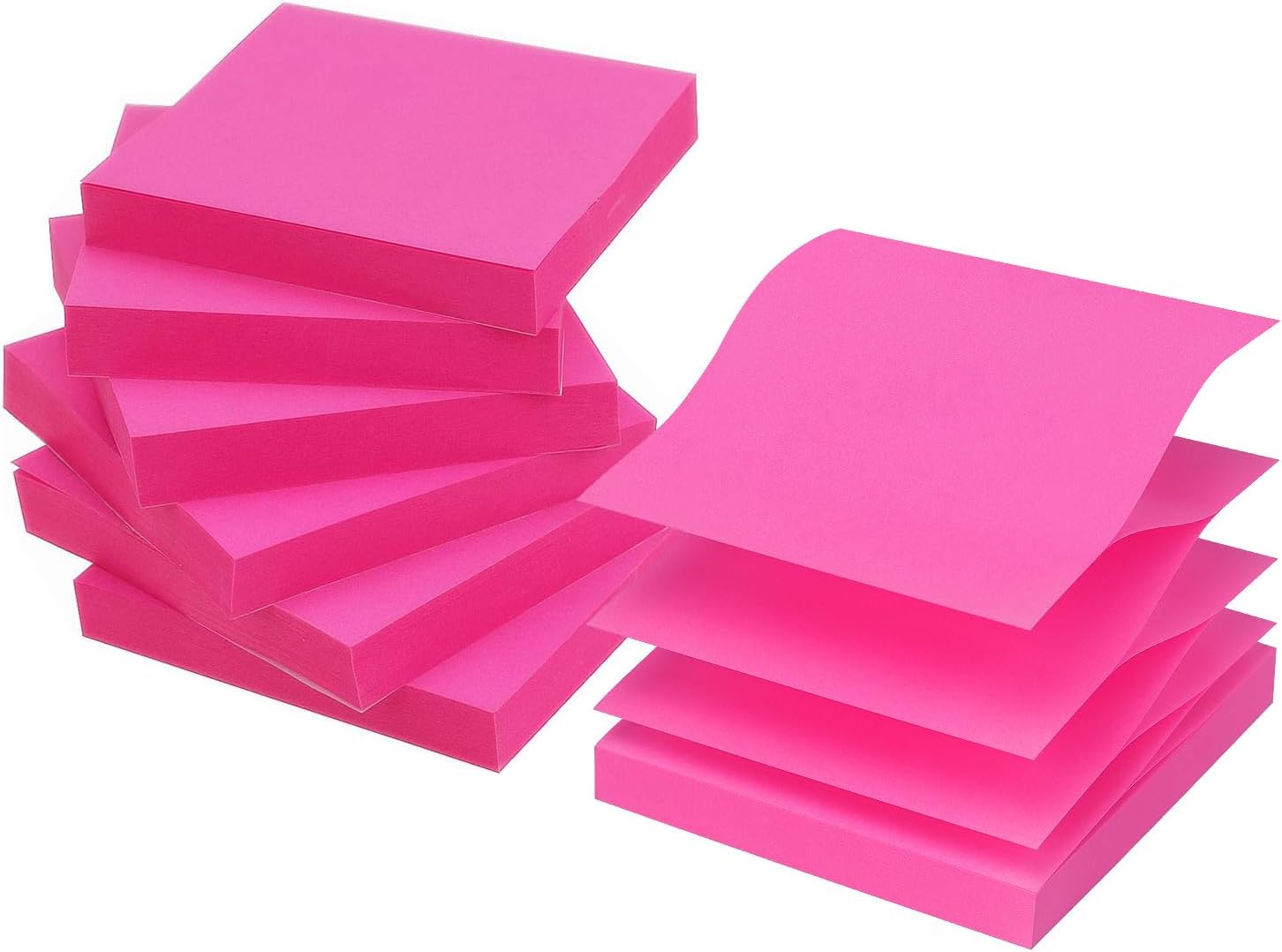 Early Buy Pop Up Sticky Notes 3x3 Refills Self-Stick Notes 6 Pads, Solid Color, 100 Sheets/Pad (Rose Red)-0