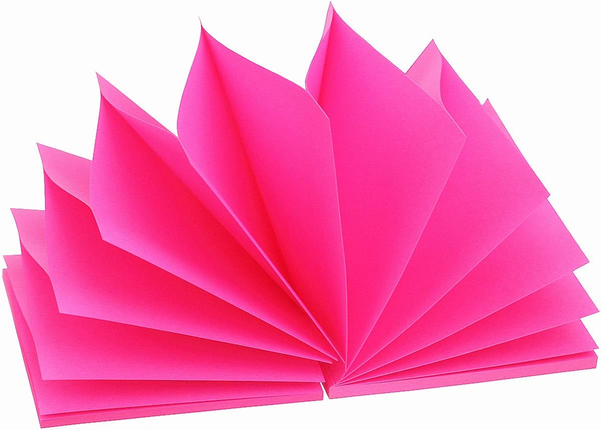 Early Buy Pop Up Sticky Notes 3x3 Refills Self-Stick Notes 6 Pads, Solid Color, 100 Sheets/Pad (Rose Red)-1