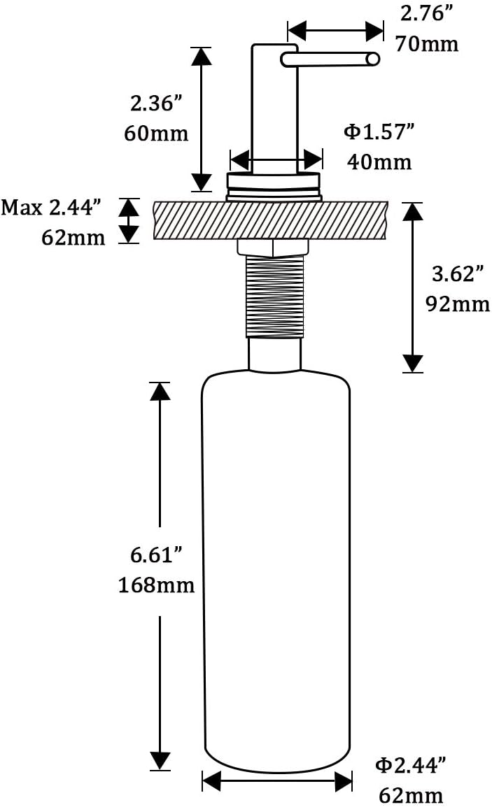 Soap Dispenser for Kitchen Sink Brushed Nickel GAPPO Stainless Steel Countertop Pump Hand Lotion Built in Bottlend Lotion Built in Bottle-5