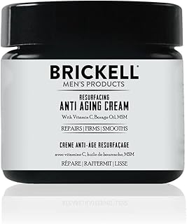 Brickell Men's Products Resurfacing Anti-Aging Face Cream For Men, Natural and Organic Face Moisturizer, Vitamin C Cream For Wrinkles, 2 Ounce, Scented