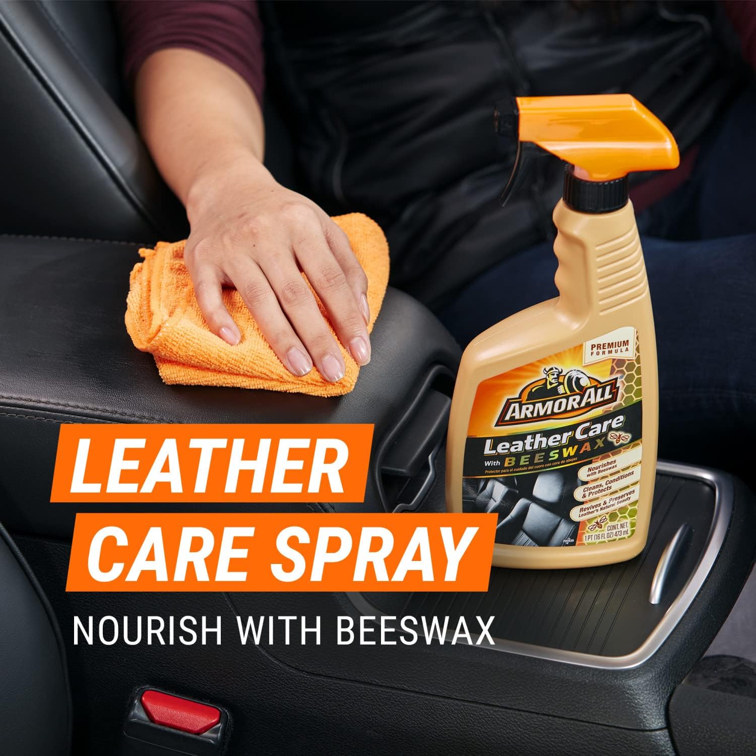 Armor All Car Leather Cleaner Spray, Beeswax Leather Care Spray for Cars, Trucks, Motorcycles, 16 Oz Each-3