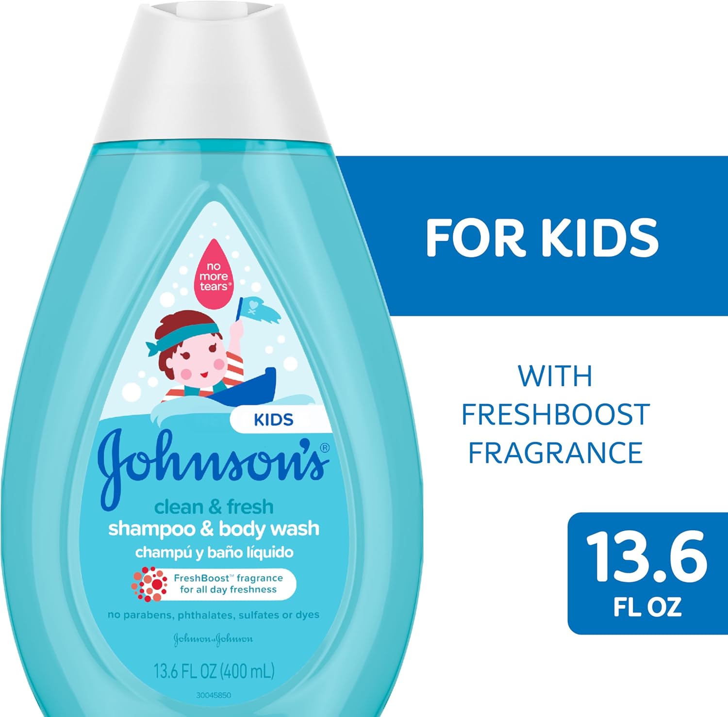 Johnson's Baby Clean Fresh TearFree Children's Shampoo Body Wash Paraben Sulfate DyeFree Formula is Hypoallergenic Gentle on Toddler's Sensitive Skin FreshBoost Fragrance, Sulfate-free, 13.6 Fl Oz-6