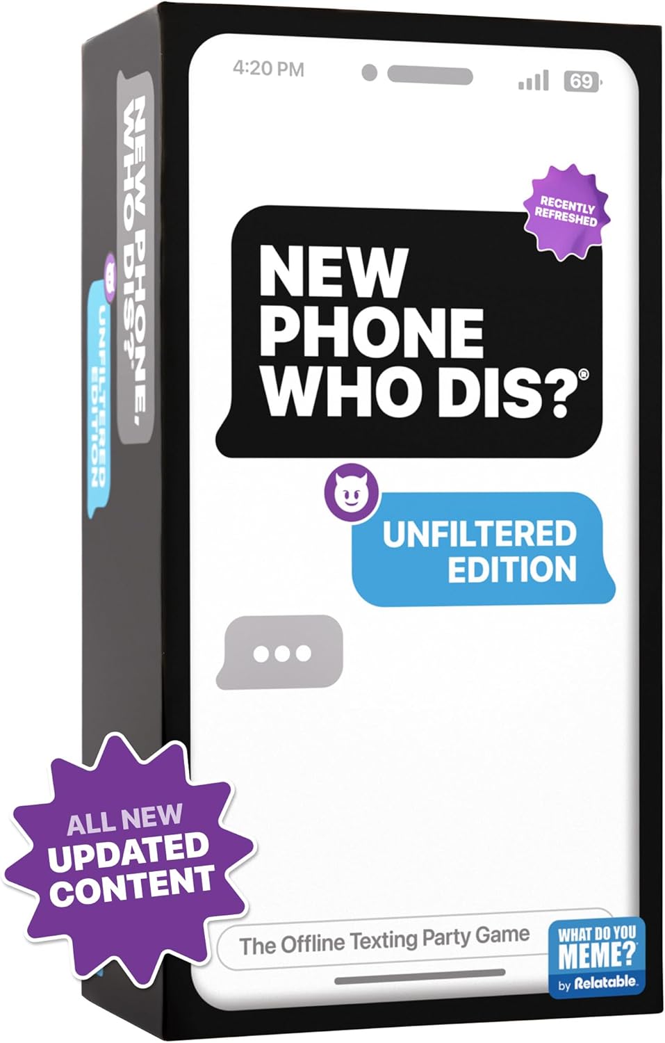 New Phone, Who Dis? by Relatable, The Offline Text Message Party Game, All New Updated Content, Card Games for Adults, Viral Party Game, Game Night Games, Includes 100 Inbox Cards and 300 Reply Cards-0