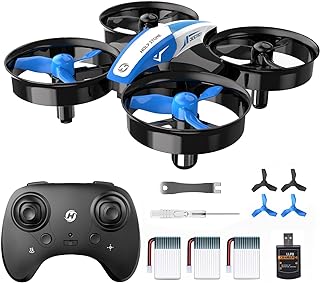 Holy Stone Mini Drone for Kids and Beginners RC Nano Quadcopter Indoor Small Helicopter Plane with Auto Hovering, 3D Flips, Headless Mode and 3 Batteries, Great Gift Toy for Boys and Girls, Blue