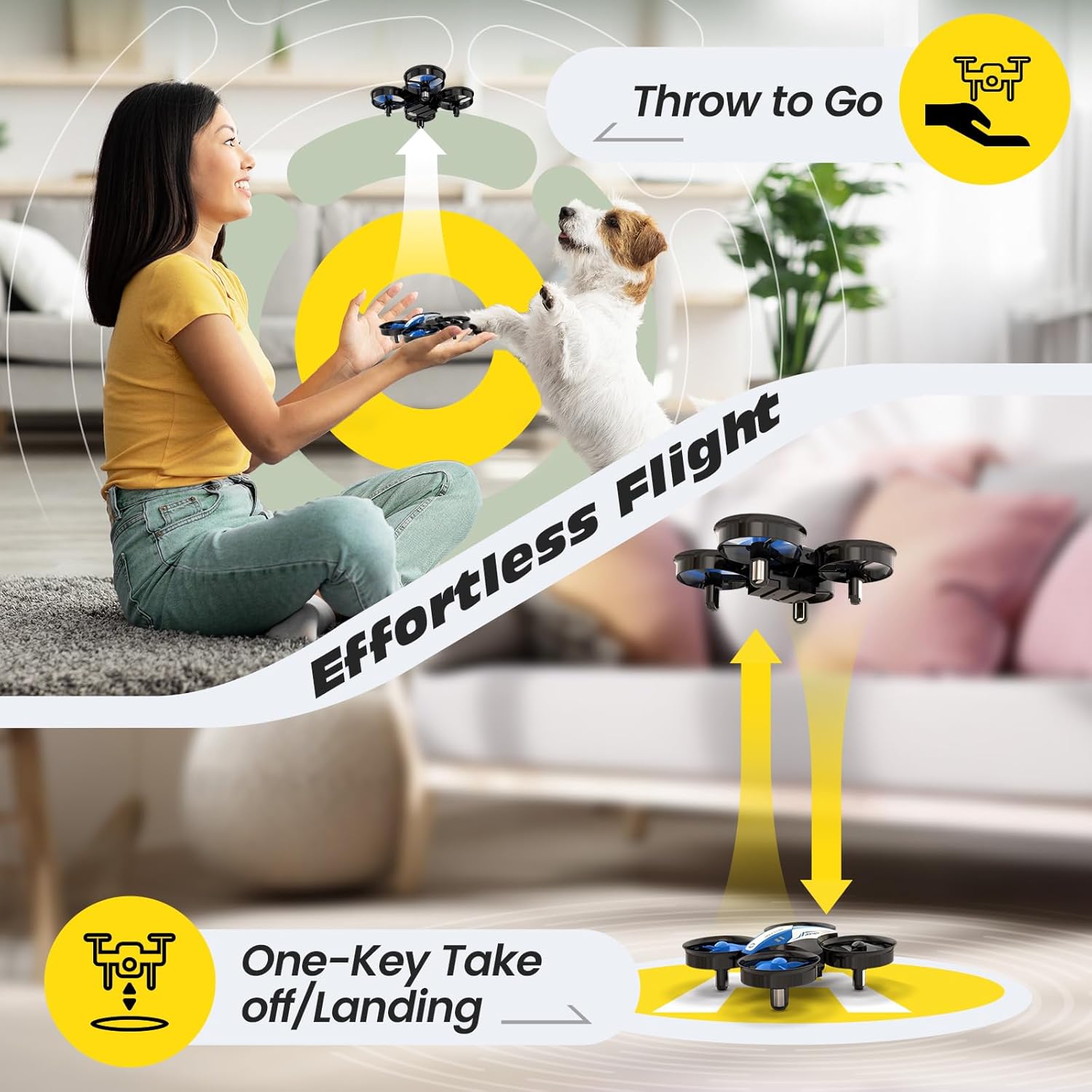 Holy Stone Mini Drone for Kids and Beginners RC Nano Quadcopter Indoor Small Helicopter Plane with Auto Hovering, 3D Flips, Headless Mode and 3 Batteries, Great Gift Toy for Boys and Girls, Blue-1