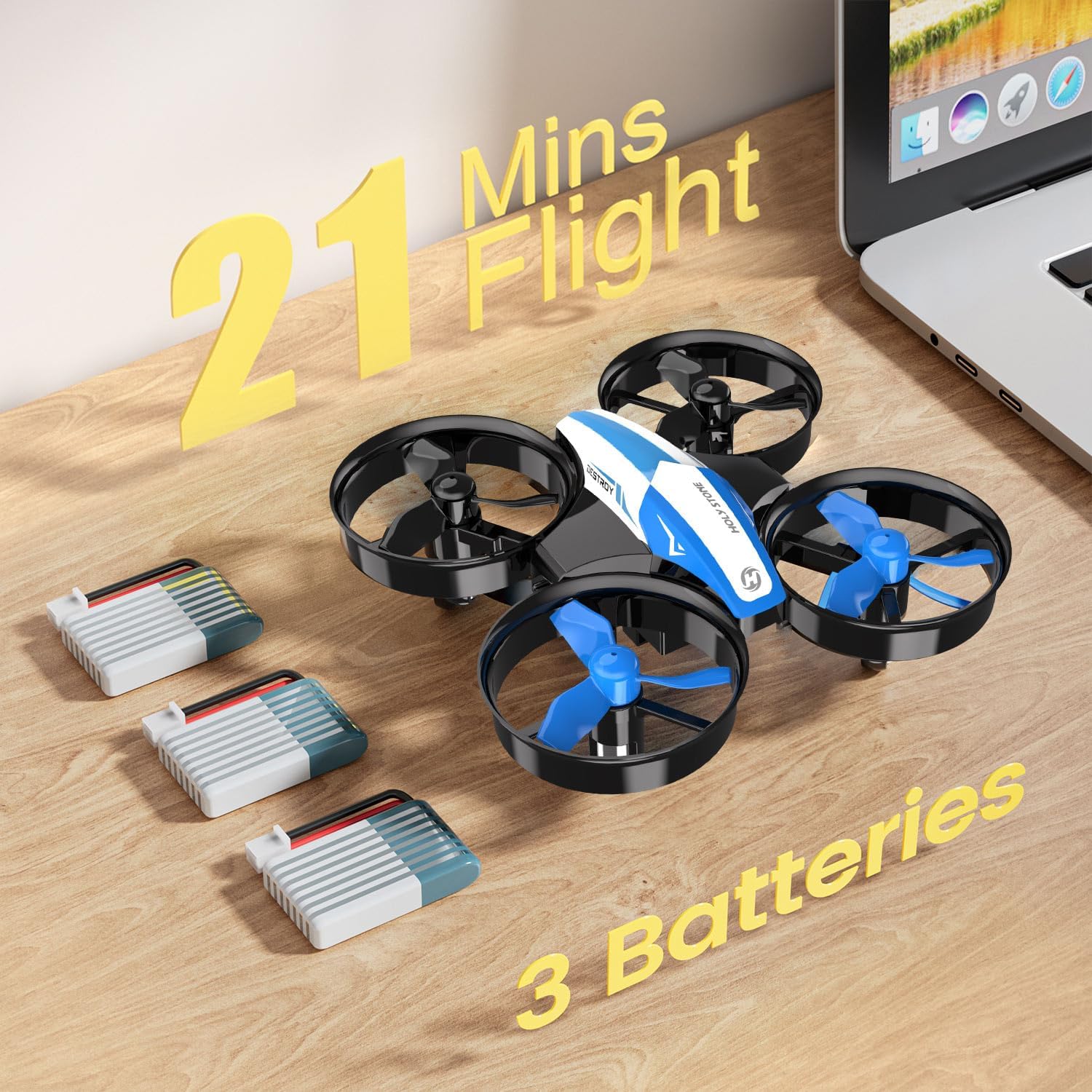 Holy Stone Mini Drone for Kids and Beginners RC Nano Quadcopter Indoor Small Helicopter Plane with Auto Hovering, 3D Flips, Headless Mode and 3 Batteries, Great Gift Toy for Boys and Girls, Blue-6