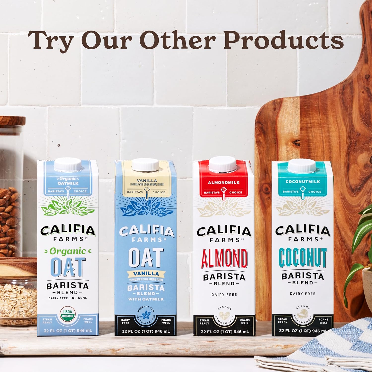 Califia Farms - Oat Barista Blend Oat Milk, 32 Oz (Pack of 6), Shelf Stable, Dairy Free, Plant Based, Vegan, Gluten Free, Non GMO, High Calcium, Milk Frother, Creamer, Oatmilk-3