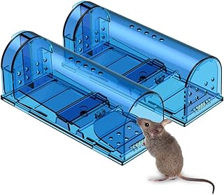 Humane Mouse Trap | Catch and Release Mouse Traps That Work | Mice Trap No Kill for mice/Rodent Pet Safe (Dog/Cat) Best Indoor/Outdoor Mousetrap Catcher Non Killer Small Capture Cage (Blue)