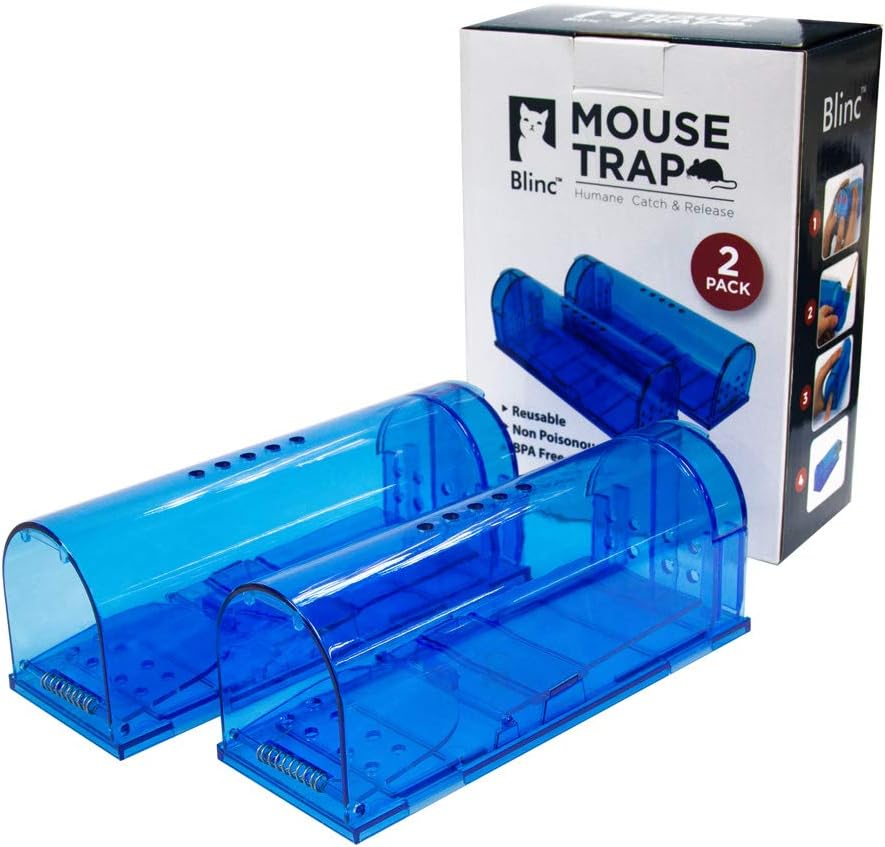 Humane Mouse Trap | Catch and Release Mouse Traps That Work | Mice Trap No Kill for mice/Rodent Pet Safe (Dog/Cat) Best Indoor/Outdoor Mousetrap Catcher Non Killer Small Capture Cage (Blue)-6