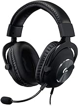 Logitech G Pro X Wired Gaming Headset: Blue VO!CE Detachable Boom Mic, DTS 7.1, 50 mm Drivers, USB/3.5mm Aux, Spare Memory Foam Ear Pads, USB DAC & Bag Included, for PC, Xbox, PS5, PS4 - Black