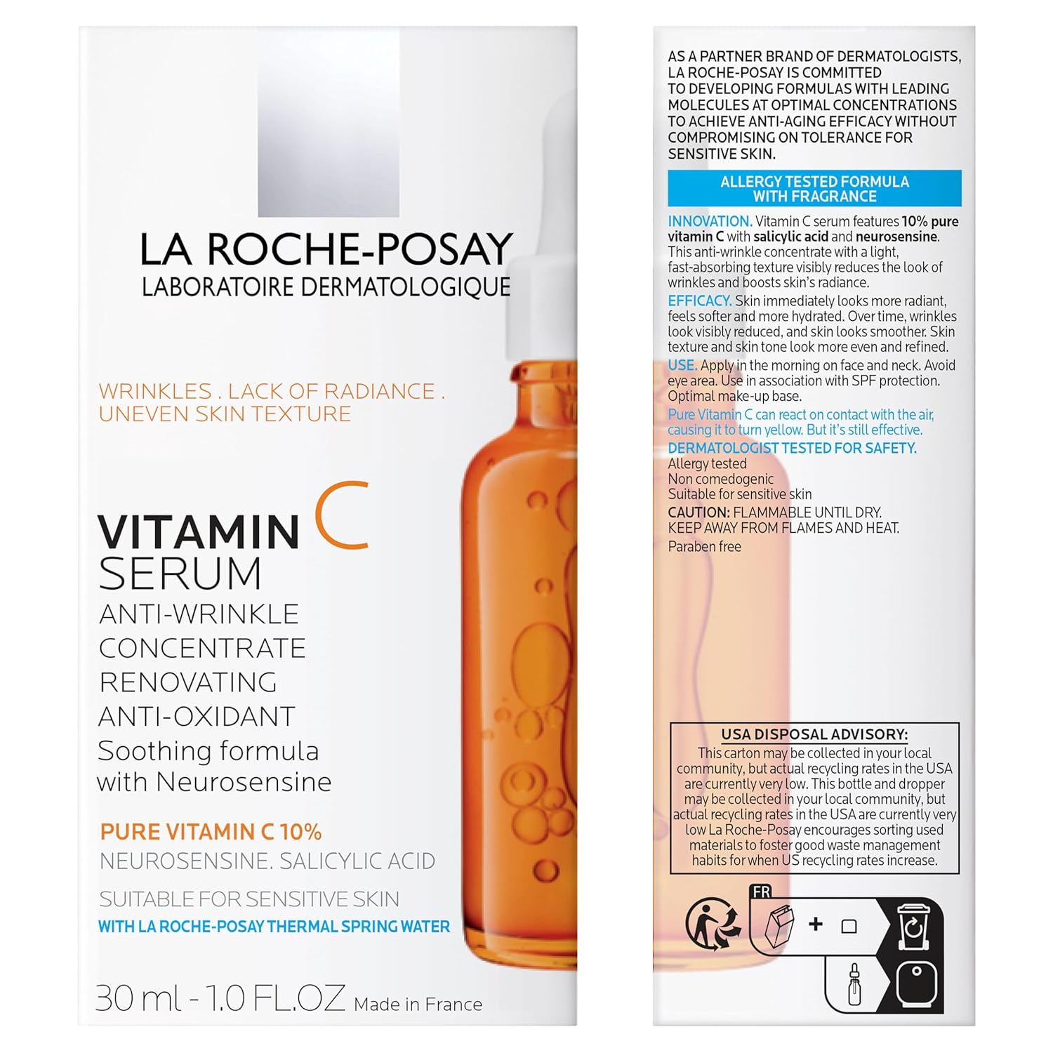 La Roche-Posay Pure Vitamin C Face Serum with Hyaluronic Acid & Salicylic Acid, Anti Aging Face Serum for Wrinkles & Uneven Skin Texture to Visibly Brighten & Smooth. Suitable for Sensitive Skin-6