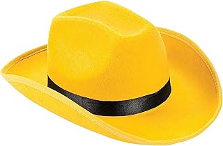 Fun Express Yellow Cowboy Hat for Adults - Apparel and Costumes