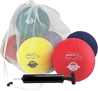 Champion Sports RSPG7SET Playground Ball Set: Six 7 Inch Rhino Skin Soft Inflatable Balls Includes Storage Bag and Pump