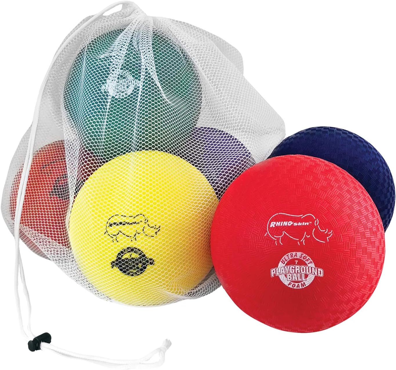 Champion Sports RSPG7SET Playground Ball Set: Six 7 Inch Rhino Skin Soft Inflatable Balls Includes Storage Bag and Pump-4