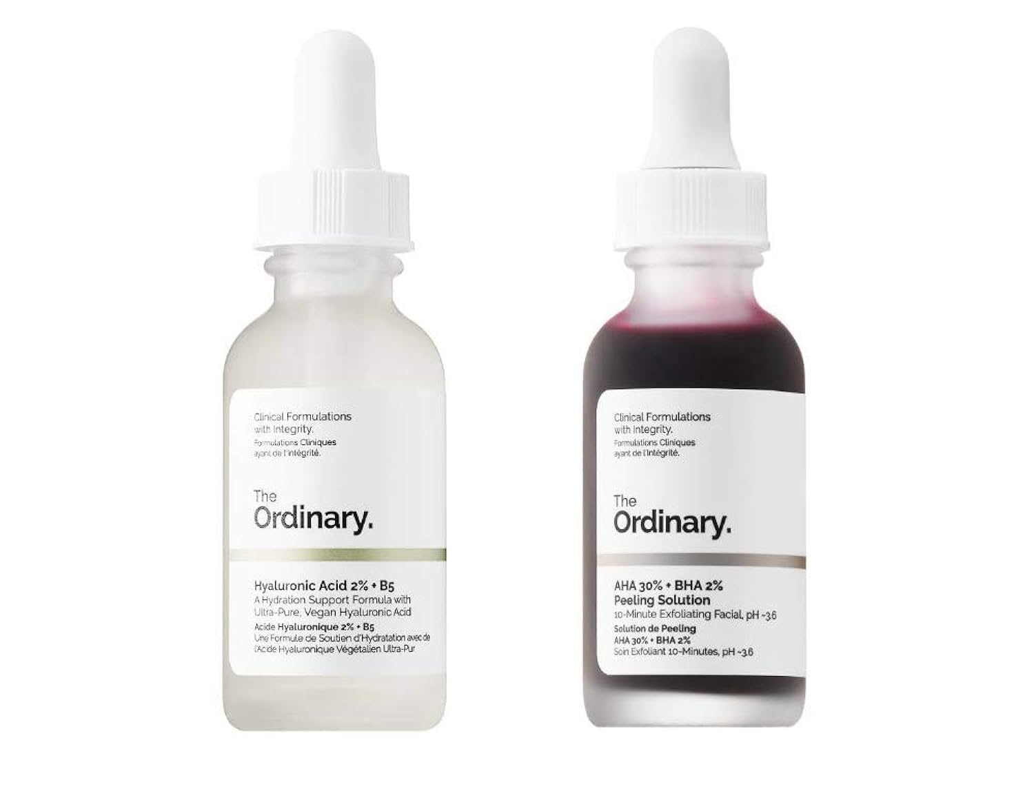 The Ordinary Peeling Solution And Hyaluronic Face Serum! AHA 30% + BHA 2%, Hyaluronic Acid 2% + B5! Help Fight Visible Blemishes And Improve The Look Of Skin Texture & Radiance!-0