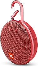 JBL Clip 3, Fiesta Red - Waterproof, Durable & Portable Bluetooth Speaker - Up to 10 Hours of Play - Includes Noise-Cancelling Speakerphone & Wireless Streaming