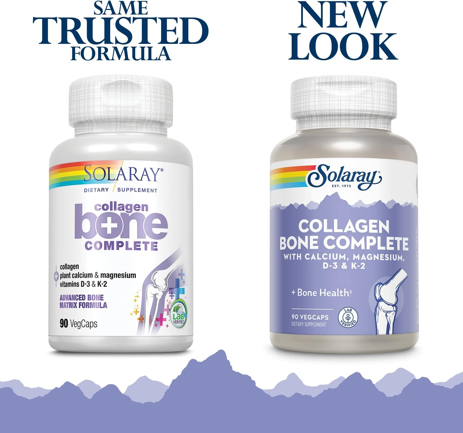 Solaray Collagen Bone Complete | Advanced Bone Matrix Formula with Plant Calcium & Magnesium | 30 Servings | 90 VegCaps-1