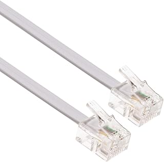 Keple RJ11 Cable ADSL 10ft Extension Lead Phone Cord Telephone Plug High Speed Xfinity Internet Broadband Male to Male Router and Modem to RJ11 Phone Socket, Microfilter, Landline Wire (White)